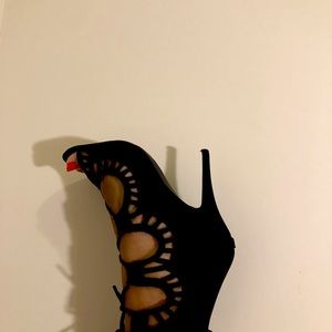 Black Vernon lace up heel sandals Suede